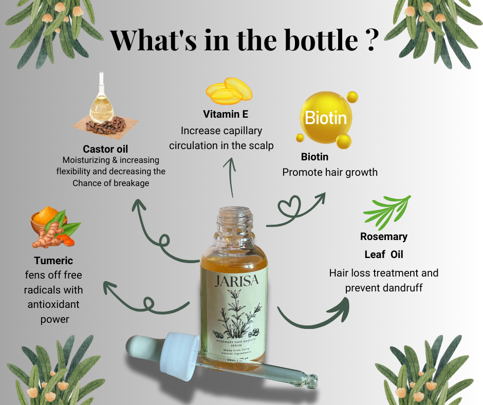 Jojoba Oil Natural Ingredients Promote Hair Growth, Rosemary Hair Serum 30ml