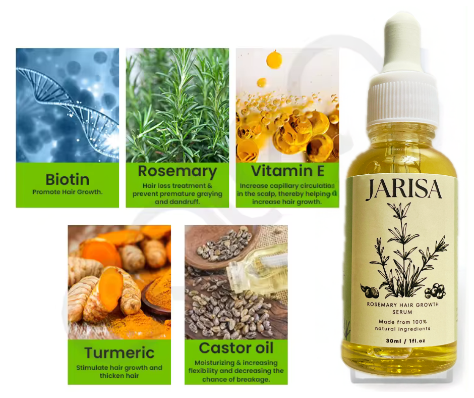 Jojoba Oil Natural Ingredients Promote Hair Growth, Rosemary Hair Serum 30ml