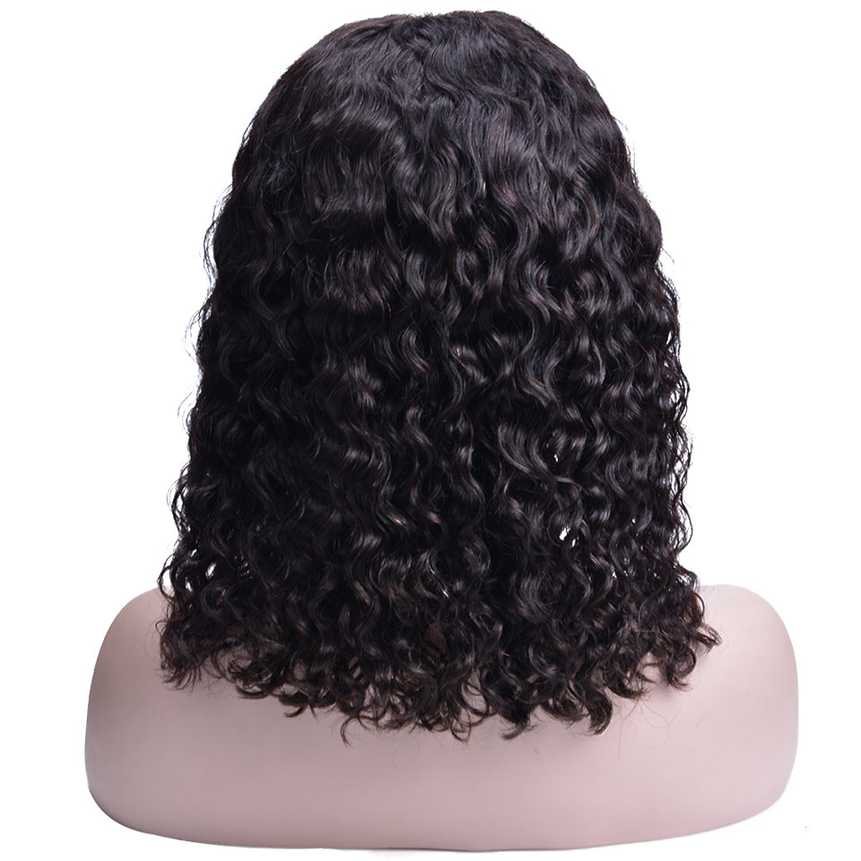 Deep Carl Wavy Front-Lace Wig 180% Density, Color Natural Black #1b