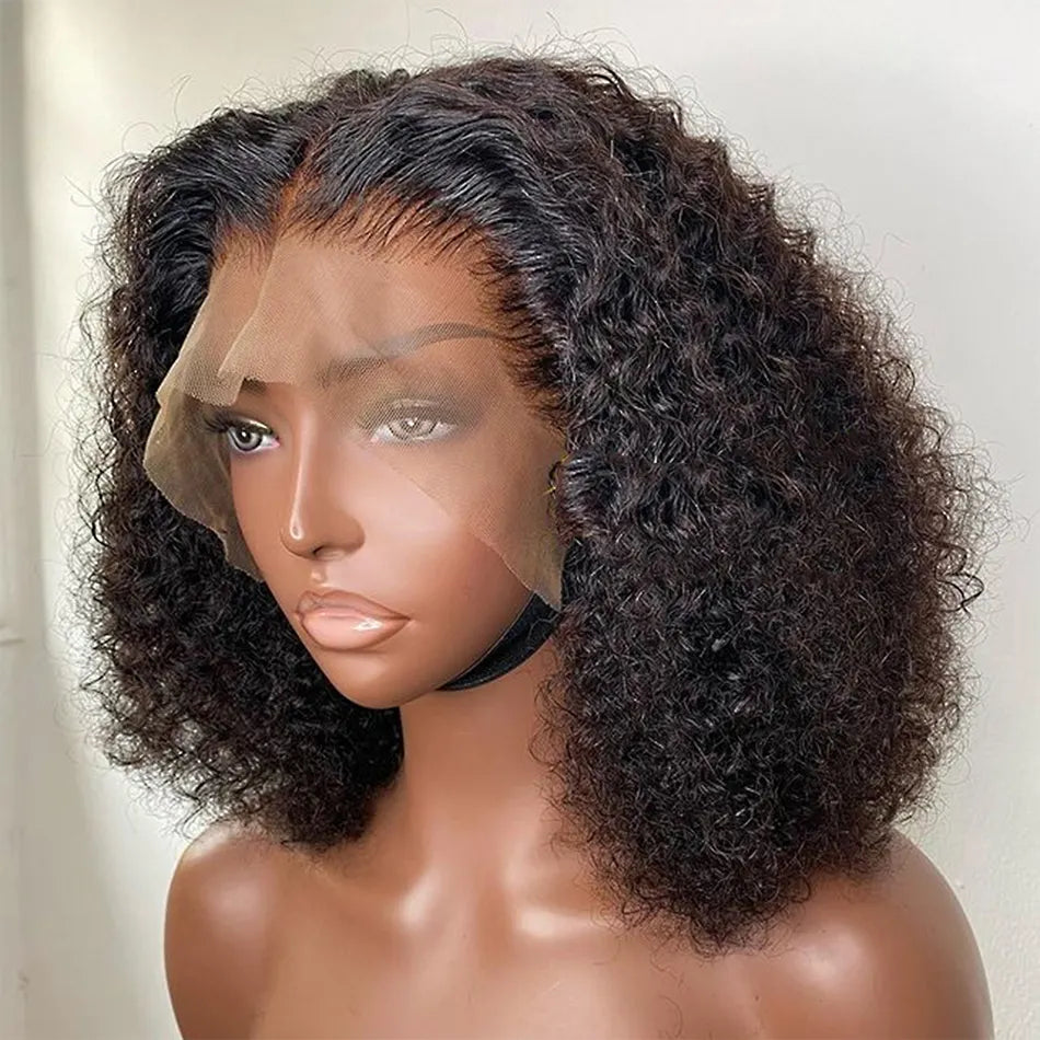 Curly Front-Lace Wig 180% Density, Color Natural Black #1b