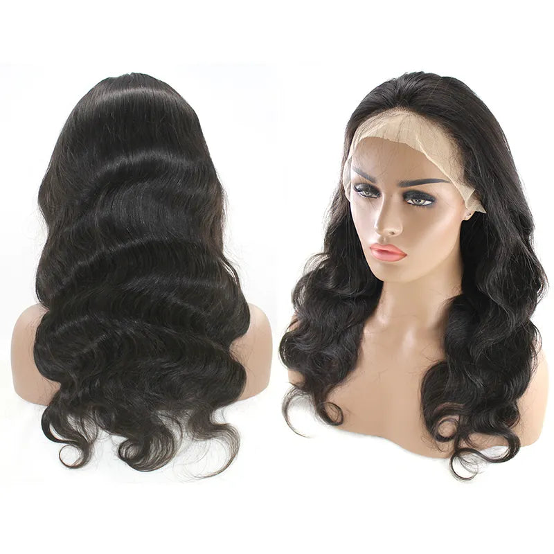 Front-Lace Body wave Wig 180% Density, Color Natural Black #1b