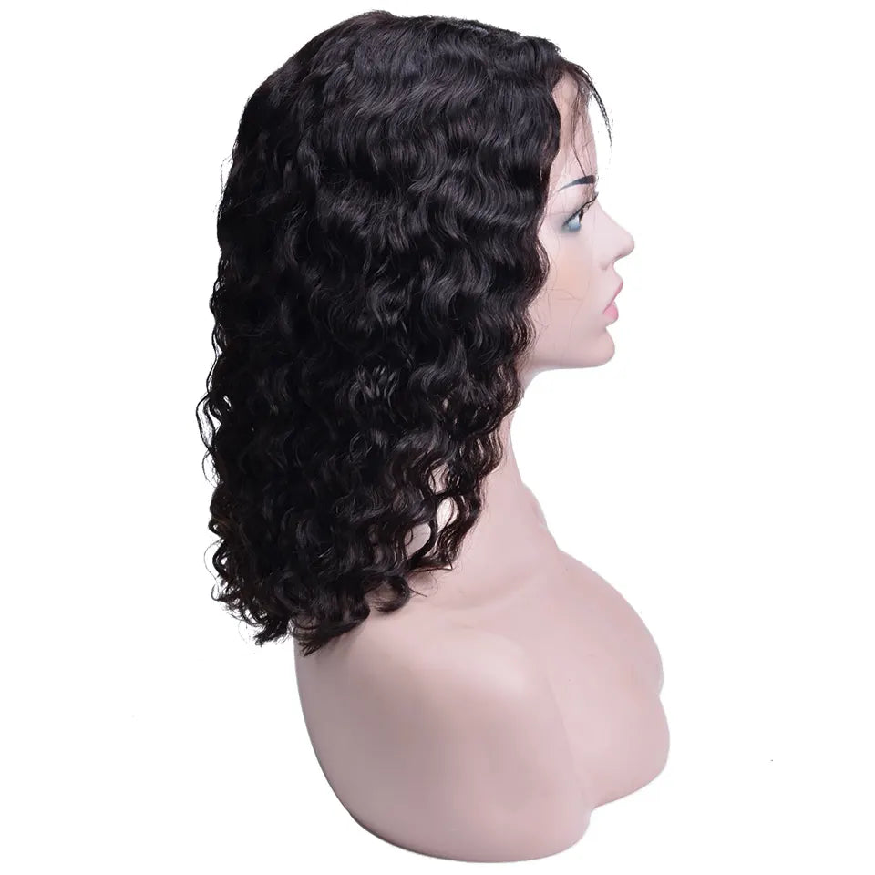 Deep Carl Wavy Front-Lace Wig 180% Density, Color Natural Black #1b