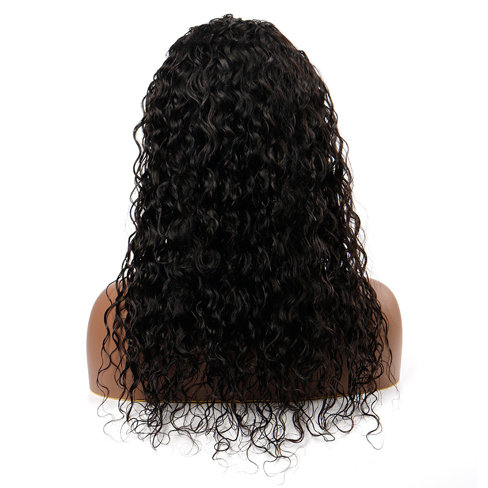 Front-Lace Wavy Wig 180% Density, Color Natural Black #1b