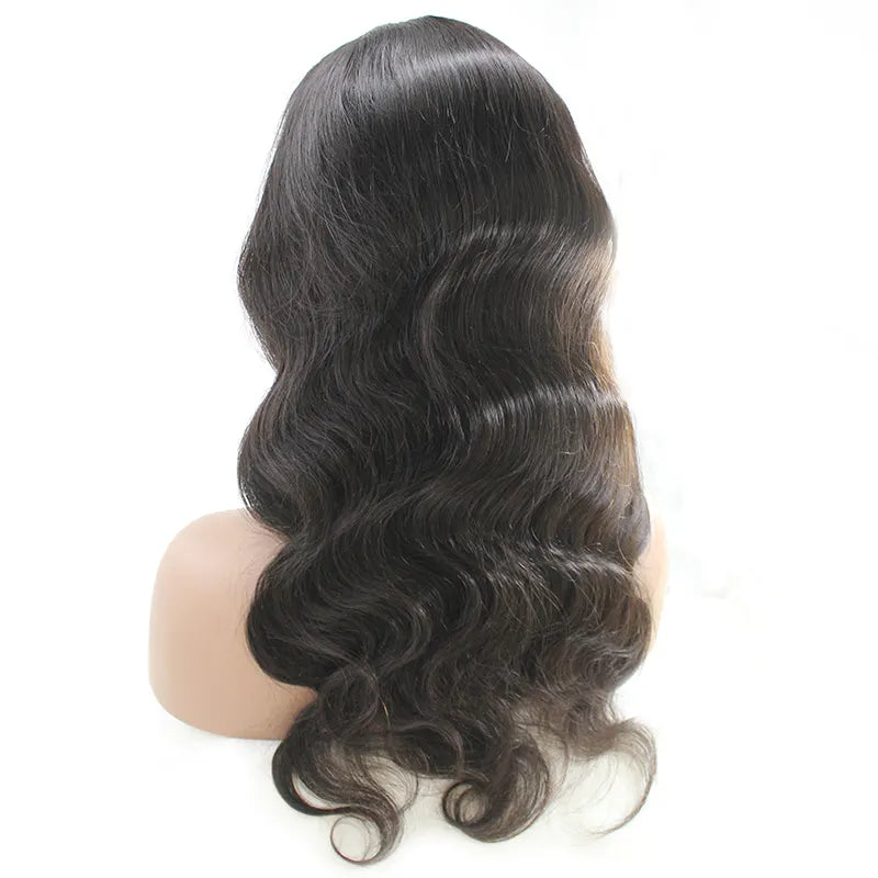 Front-Lace Body wave Wig 180% Density, Color Natural Black #1b