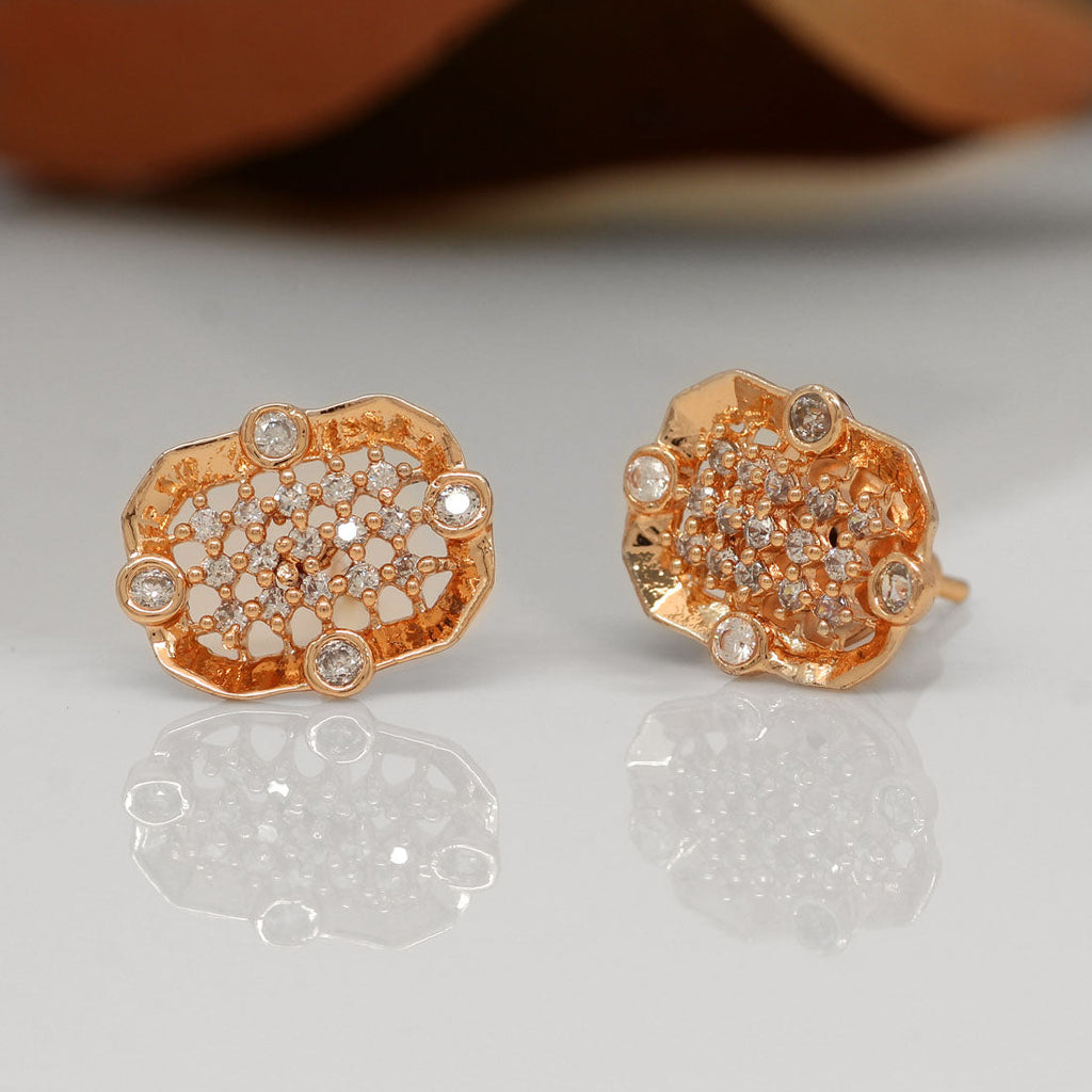 White Color American Diamond Stud Earrings