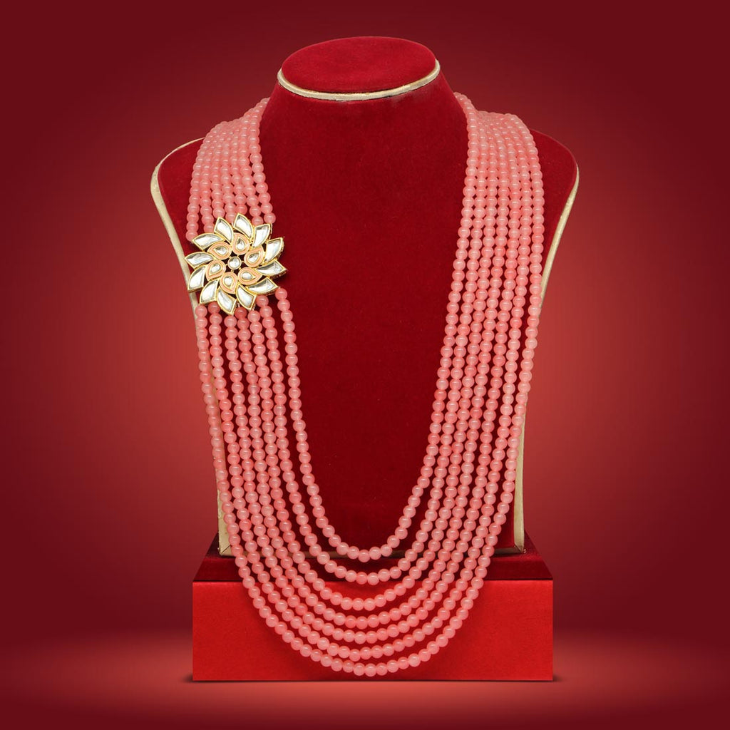 Peach Color Kundan Necklace
