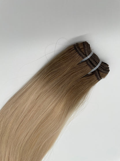 Remy Virgin Hair Extensions 100g, Farbe Ombre Blond #RTB