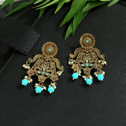 Firozi Color Antique Earrings