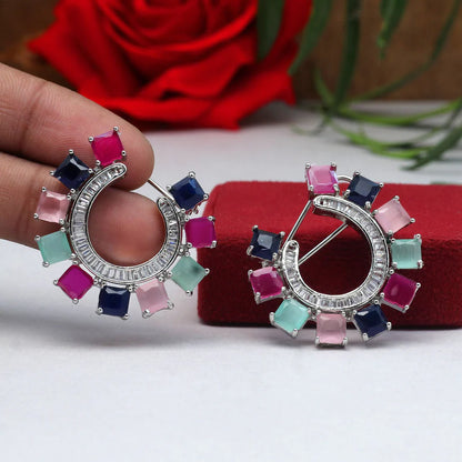 Multi Color Premium American Diamond Earrings