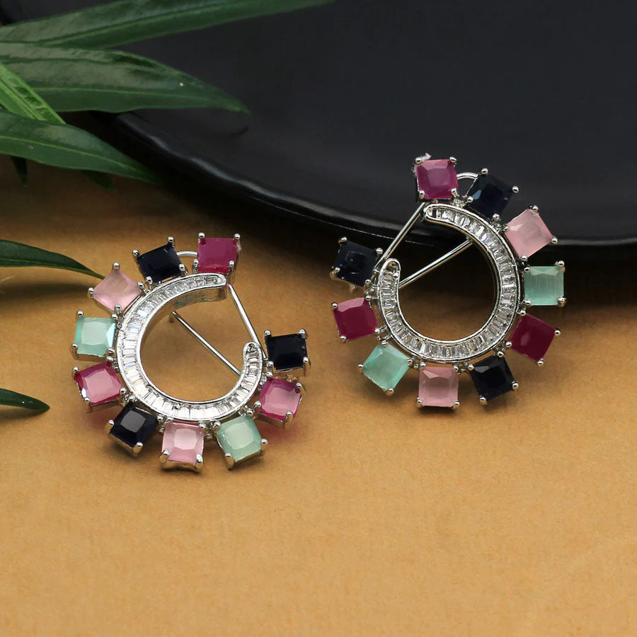 Multi Color Premium American Diamond Earrings